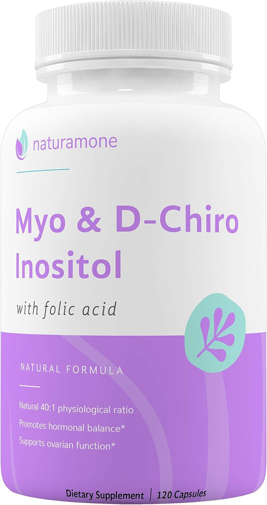 Naturamone Myo-Inositol & D-Chiro Inositol Blend - PCOS, Hormone Balance Support - 120 Capsules