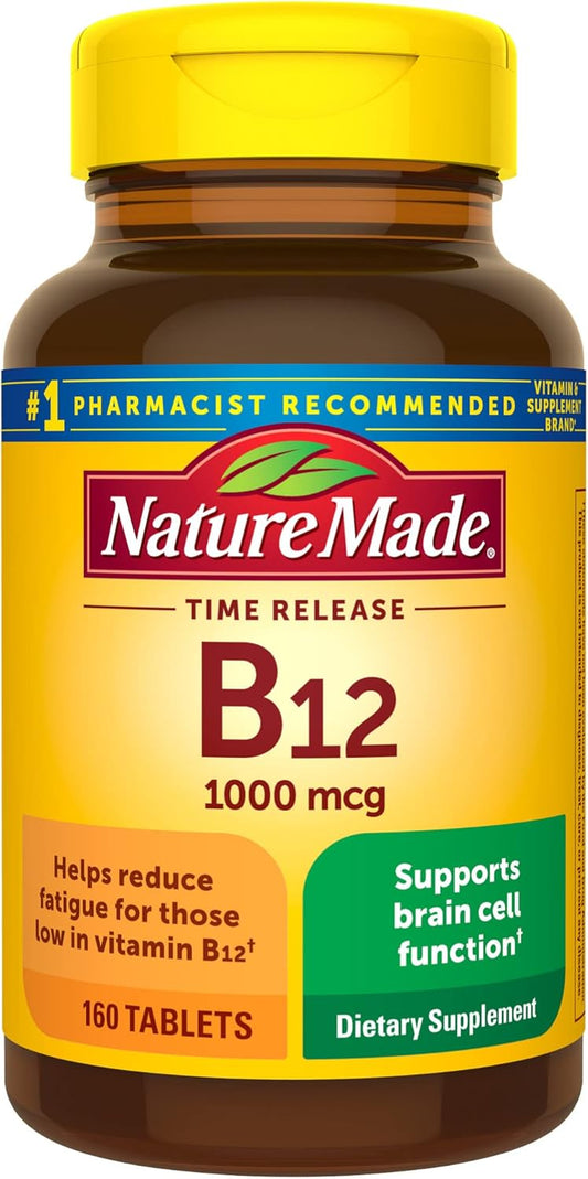 Nature Made Vitamin B12 1000 mcg Time Release Tablets - 160 Day Supply for Energy Metabolism Support