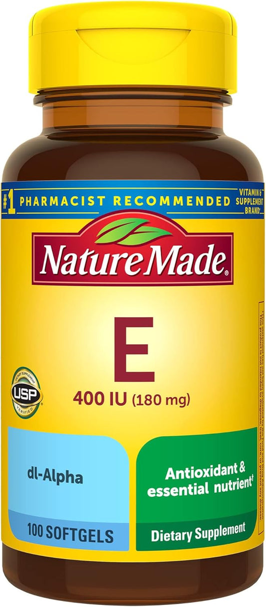 Nature Made Vitamin E 180 mg (400 IU) dl-Alpha Softgels - Antioxidant Support - 100 Day Supply