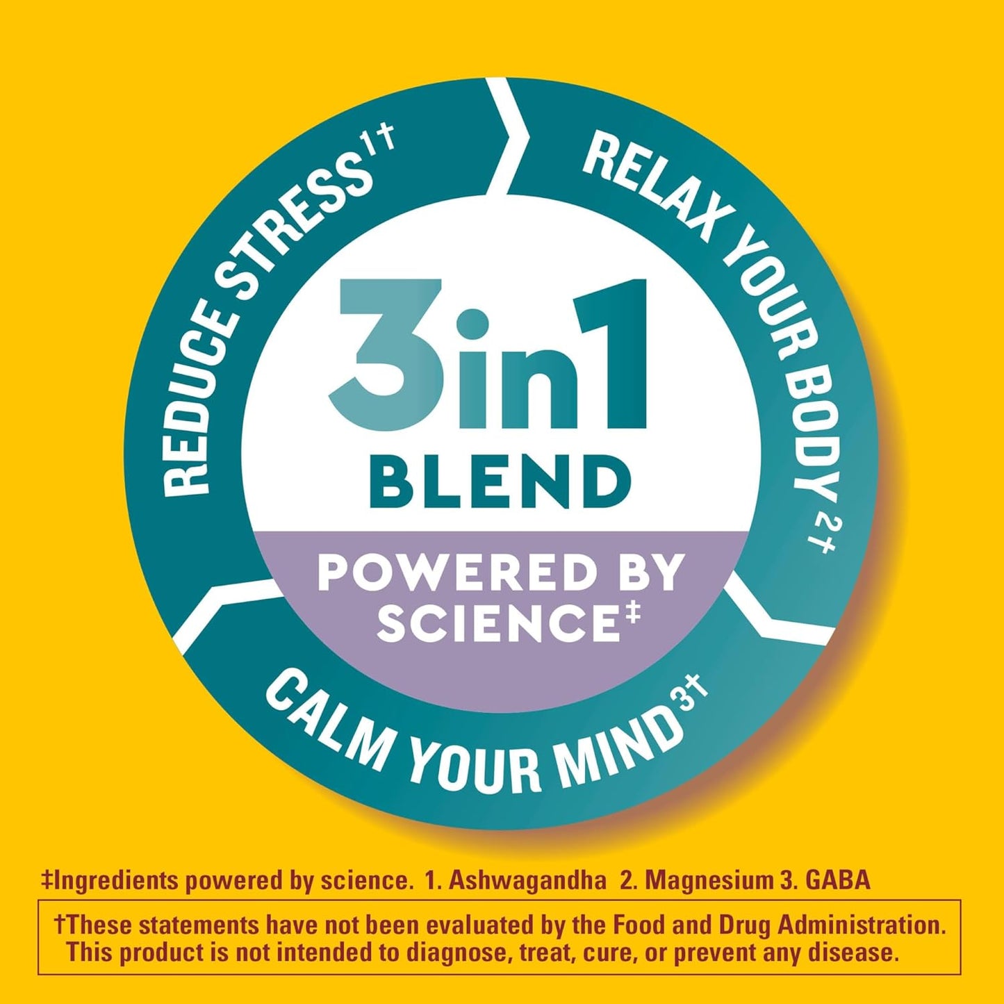 Nature Made Wellblends Calm Mind & Body Gummies with Magnesium Citrate, Ashwagandha & GABA for Stress Relief