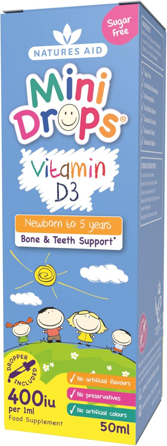 Natures Aid Health High Strength 200iu Vitamin D3 Drops - 50ml Bottle