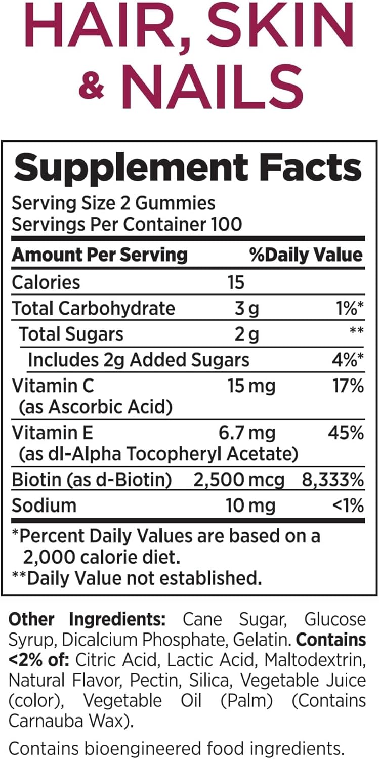 Nature's Bounty Hair, Skin & Nails Gummies with Biotin - 80 Count