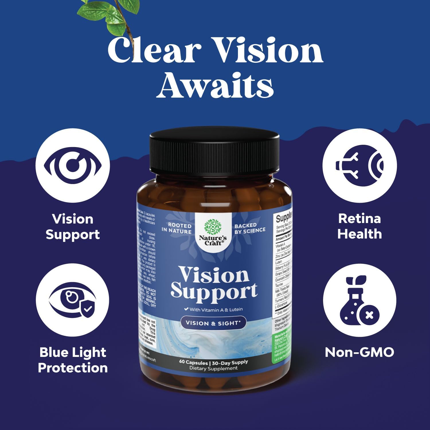 Natures Craft Eye Health and Vitamin B Complex Bundle for Adults: Supports Vision, Immune System, Mood, and Memory