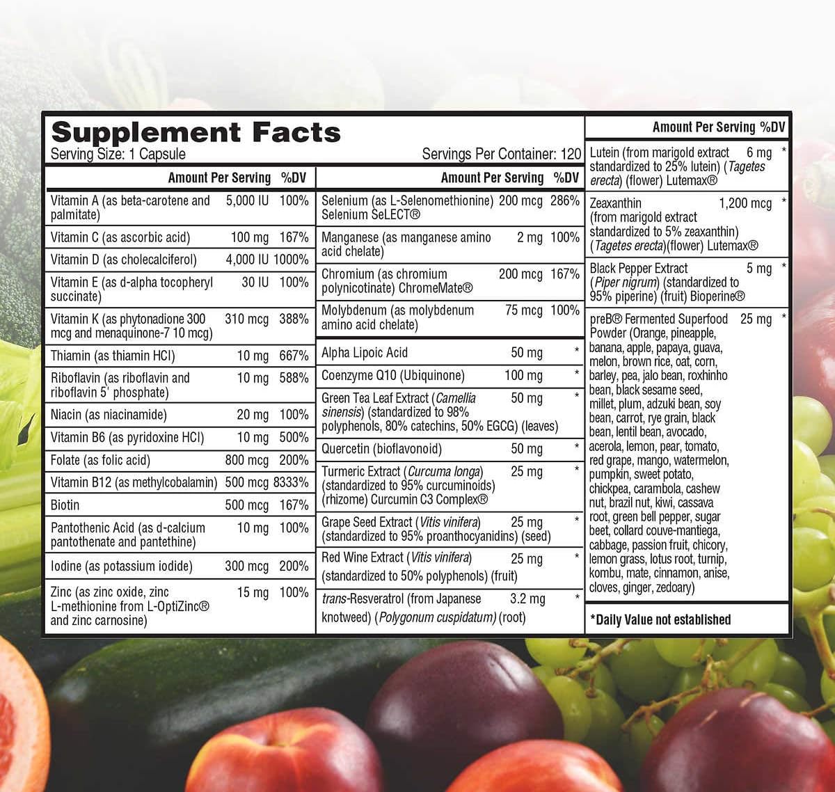 Nature's Lab One Daily Multivitamin Capsules - Available in 60 or 120 Count Bottles