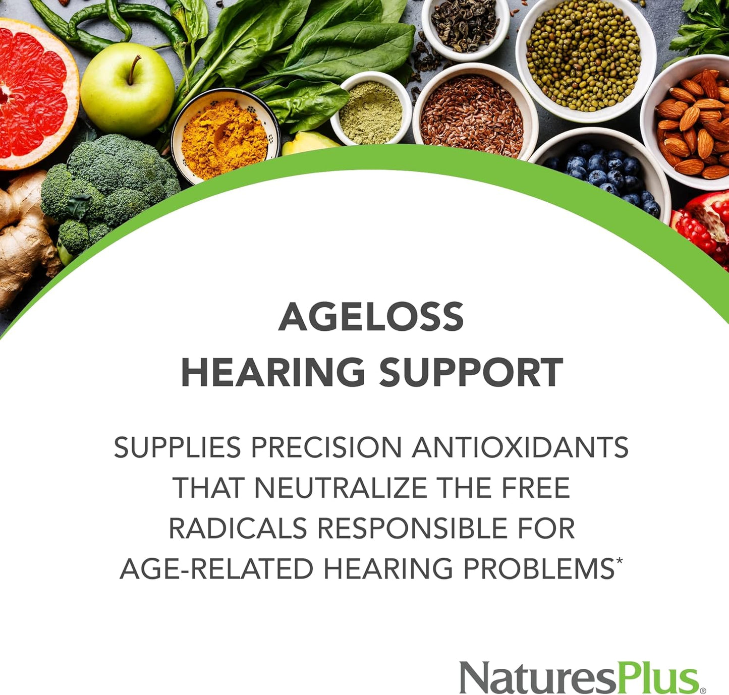 Natures Plus AgeLoss Hearing Support Capsules - 90 Count - Vegetarian & Gluten Free - 30 Day Supply