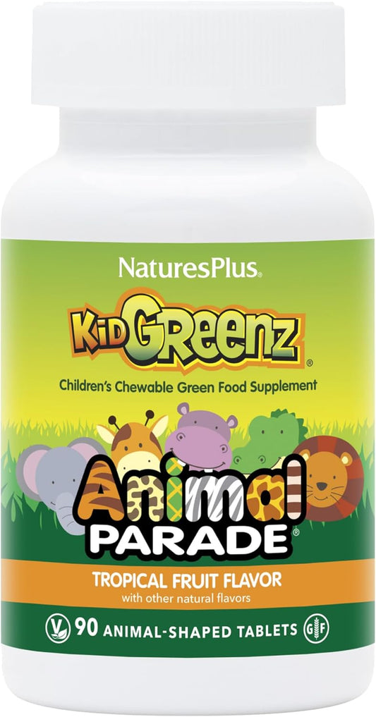 Natures Plus Animal Parade KidGreenz Chewable Tablets - Pack of 270 - Superfood Blend - Vegetarian & Gluten Free