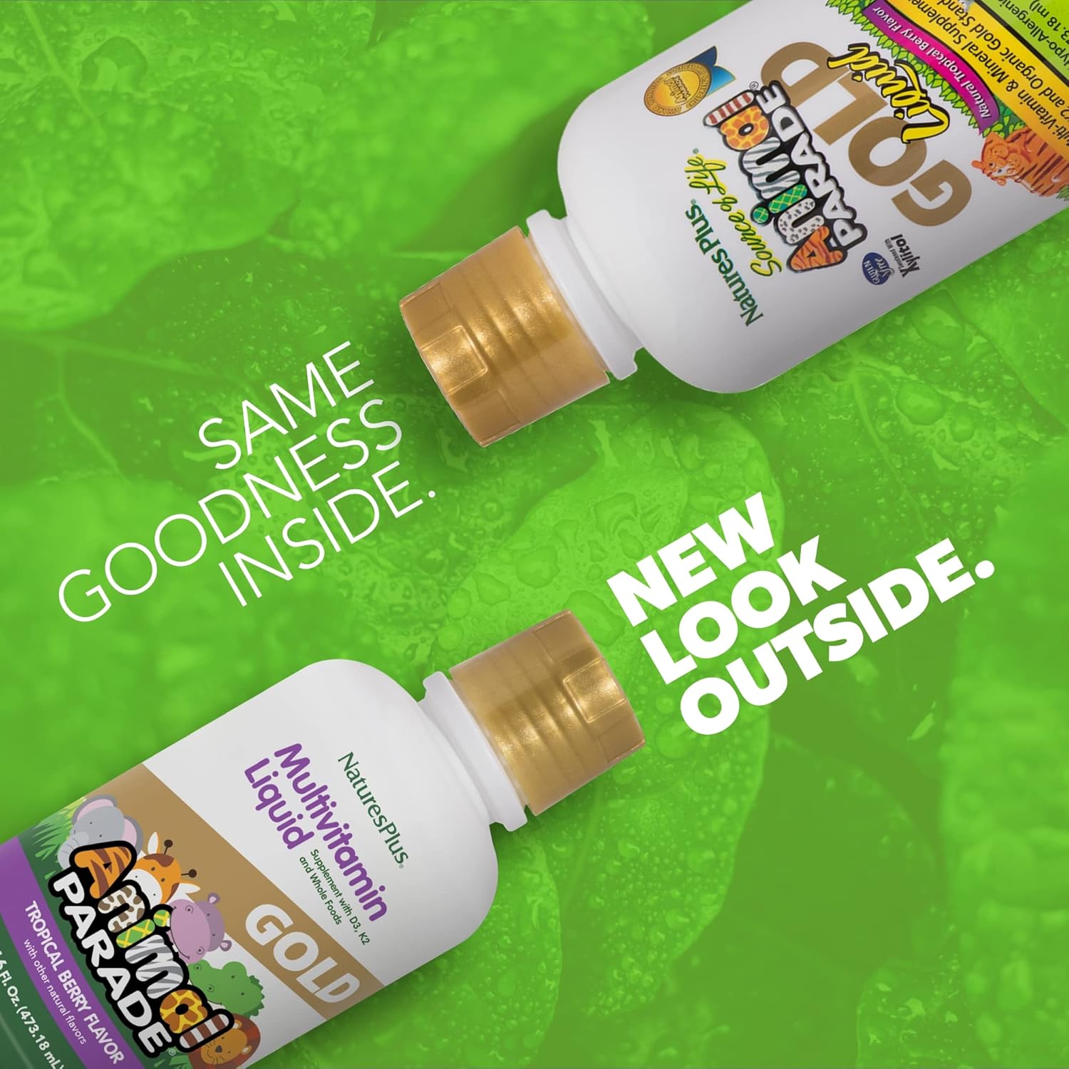 Natures Plus Animal Parade Liquid Gold - 16 Fl Oz, Natural Multivitamin for Kids