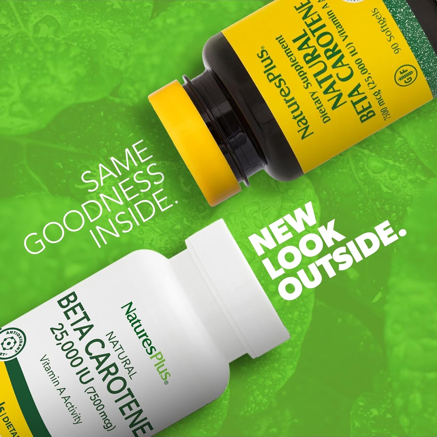Natures Plus Beta Carotene Softgels - 25,000 iu Vitamin A & E - Eye Health, Antioxidant, Free Radical Defense - Gluten-Free - 90 Servings