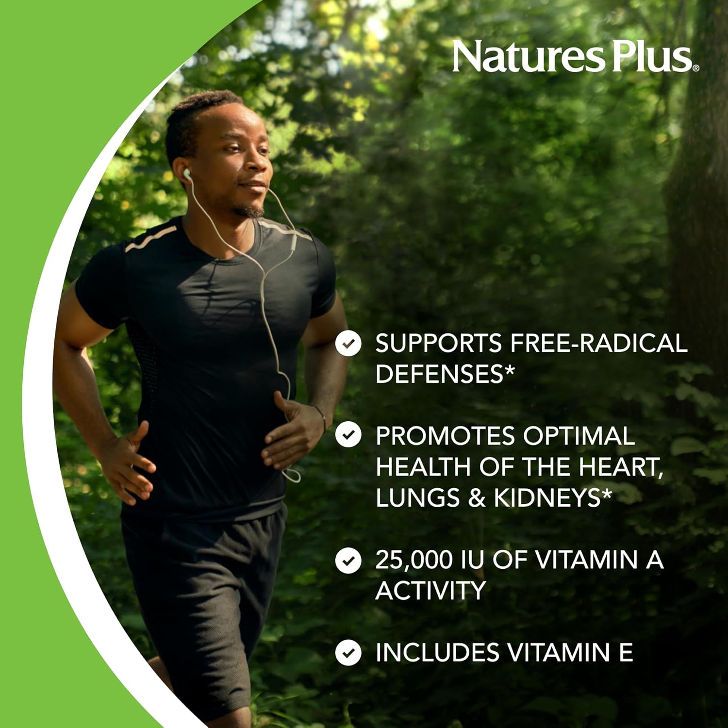 Natures Plus Beta Carotene Softgels - 25,000 iu Vitamin A & E - Eye Health, Antioxidant, Free Radical Defense - Gluten-Free - 90 Servings