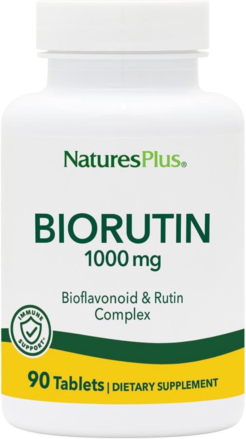 Natures Plus Biorutin 1000 mg - 180 Tablets, Bioflavonoid & Rutin Complex for Vascular Support - Vegetarian & Gluten Free
