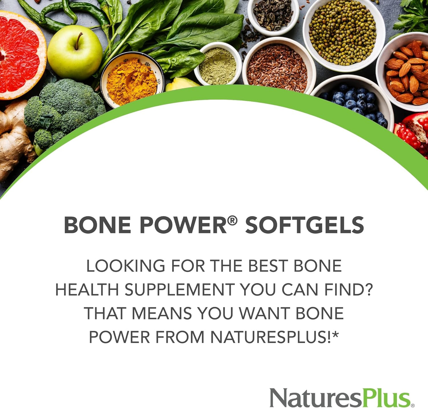 Natures Plus Bone Power with Boron - 1000 mg Calcium Softgels for Bone & Joint Support - Liquid Calcium Supplement for Maximum Absorption - Milk & Gluten-Free