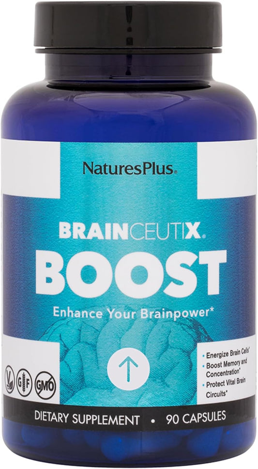 Natures Plus BrainCeutix Ginkgo Plus Memory and Focus Supplement, 90 Capsules