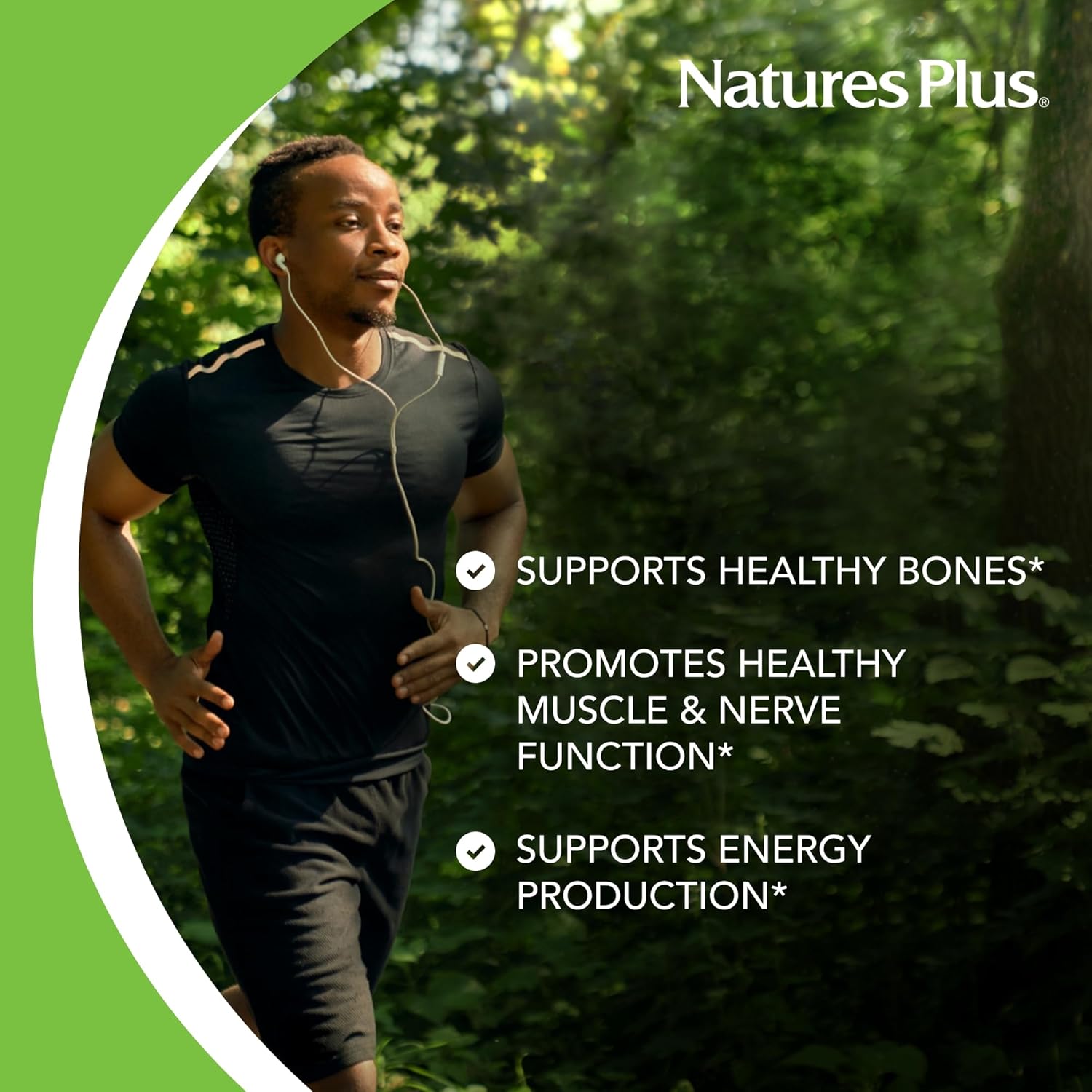 Natures Plus Cal/Mag Citrate Capsules - 90 Vegetarian Capsules - 500mg Calcium, 250mg Magnesium - Supports Bone Health - 30 Servings