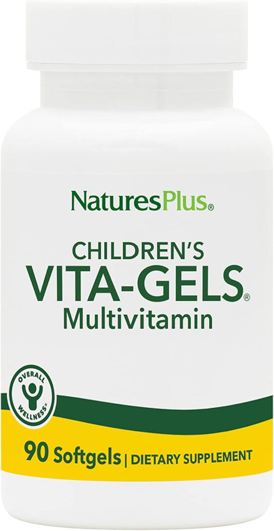 Natures Plus Children’s Vita-Gels Multivitamin Pack - 90 Softgels x 2 - Natural Orange Flavor - Gluten Free - 180 Servings Total