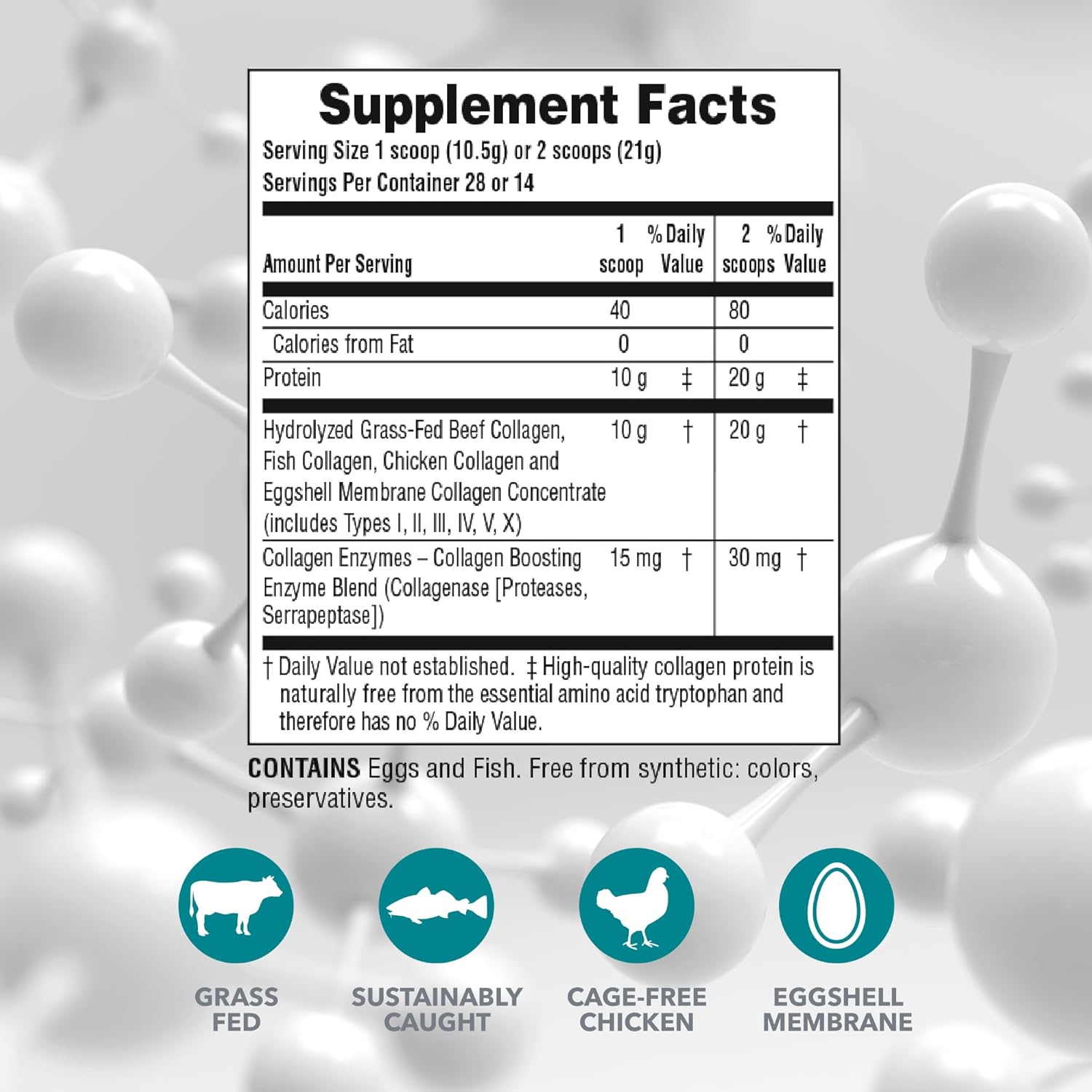 Natures Plus Collagen Peptides Powder Pack - Hair, Skin, Nail & Joint Health - Immune Support - Non-GMO, Gluten Free - 56 Servings