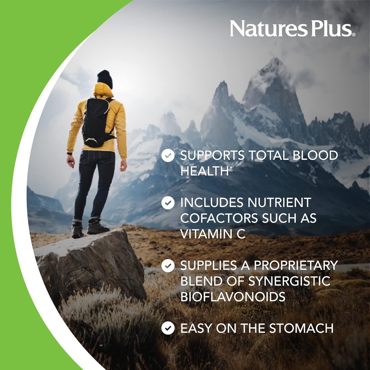 Natures Plus Hema-Plex Iron 85mg - 30 Slow-Release Tablets - Vitamin C & Bioflavonoids - Non GMO, Vegetarian & Gluten Free