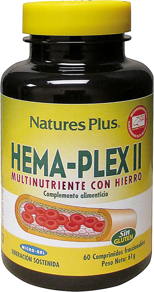 Natures Plus Hema-Plex Iron Chewables - Mixed Berry - 85mg Iron - Blood Health - Vitamin C & Bioflavonoids - Non-GMO, Vegan, Gluten Free