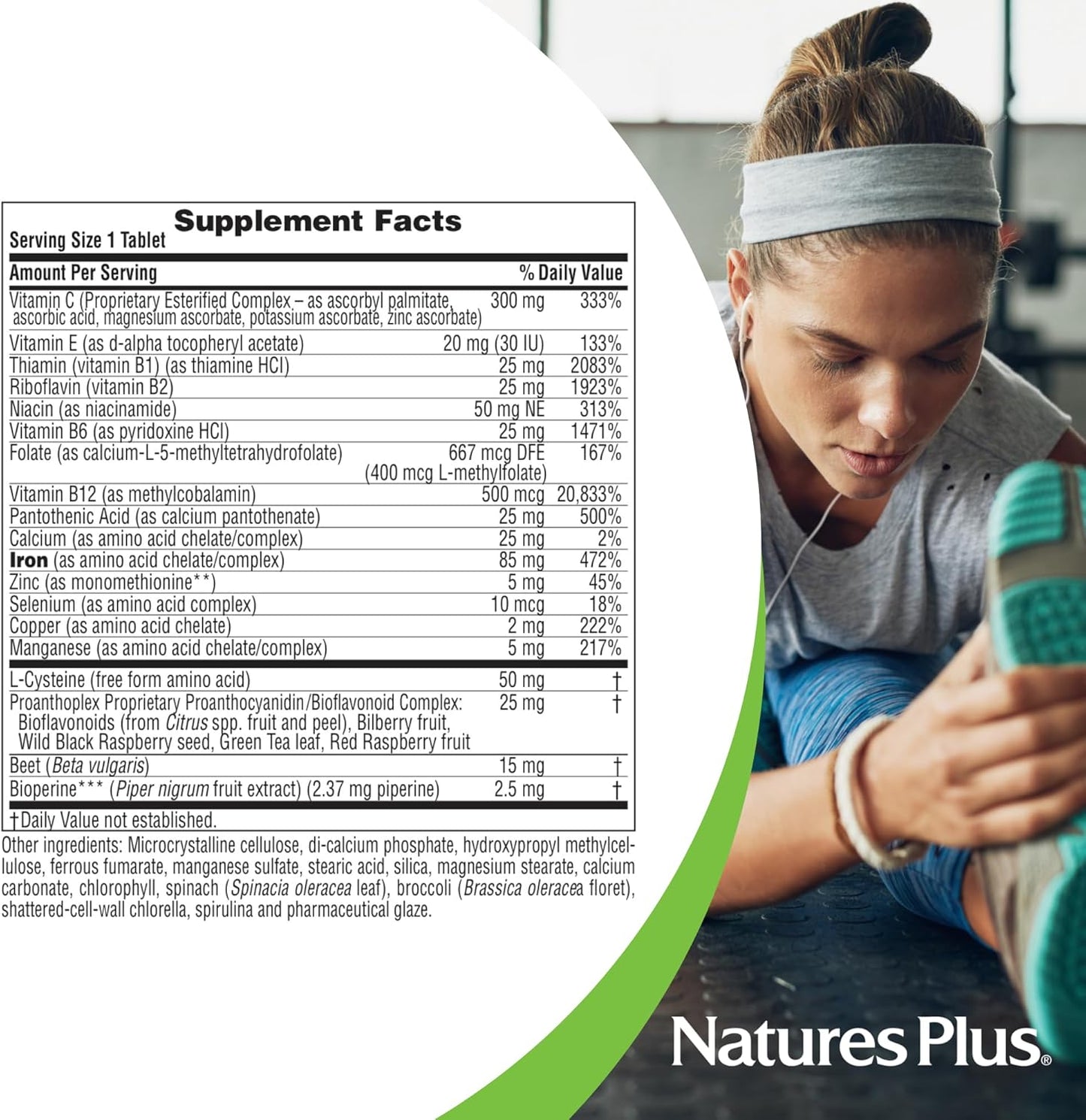 Natures Plus Hema-Plex Iron Supplement - 30 Sustained Release Tablets