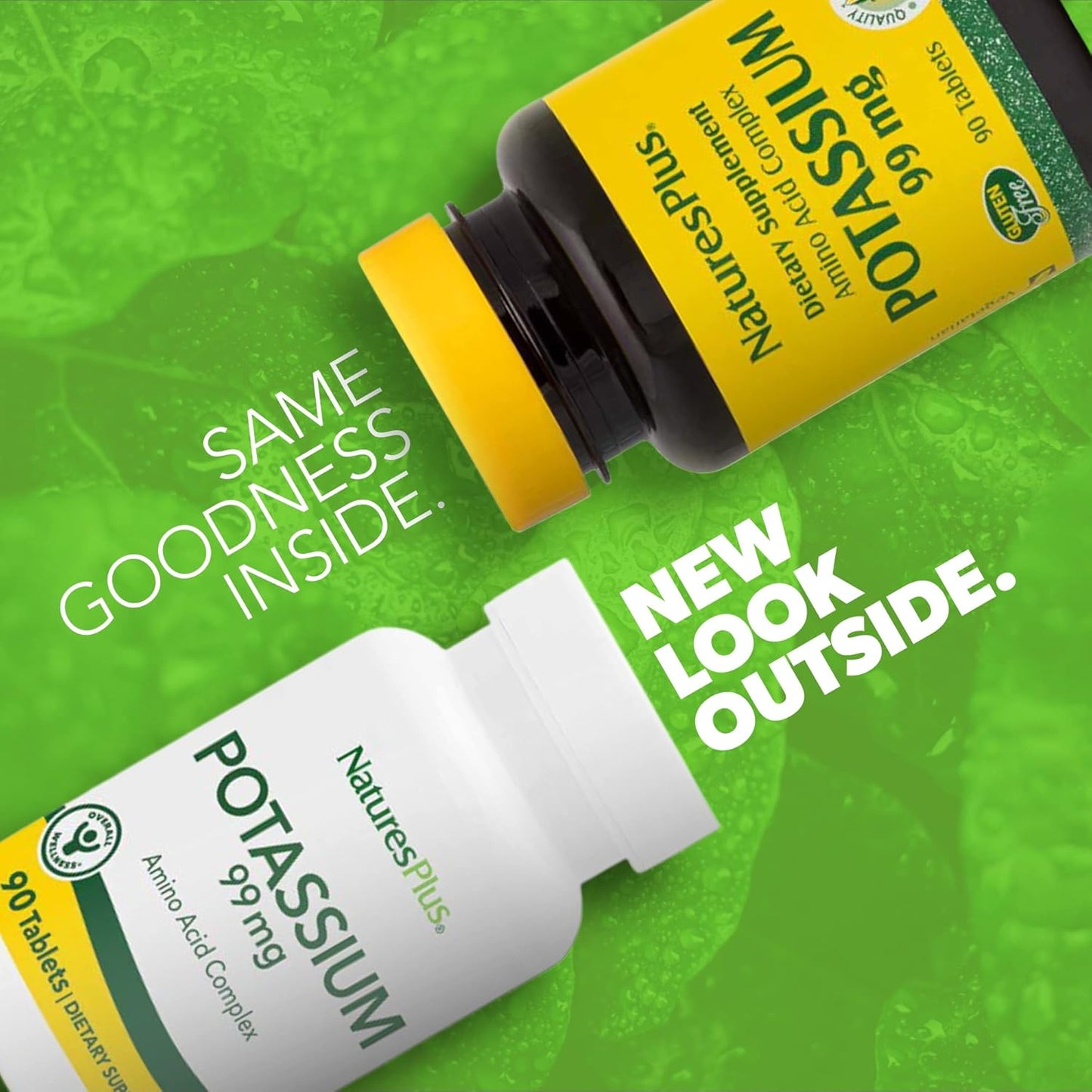Natures Plus Potassium 99 mg Tablets - Promotes Electrolyte Balance & Well-Being - Gluten Free, Vegetarian - 90 Servings