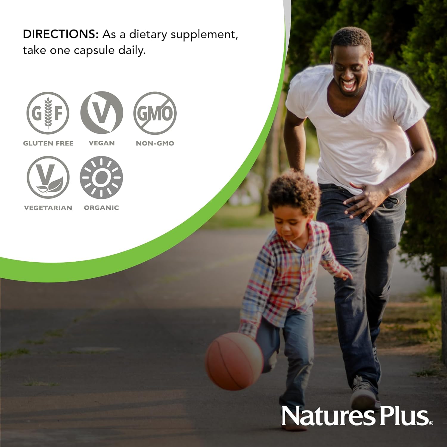 Natures Plus Source of Life Garden Organic Iron Capsules - 30 Vegan Capsules - Plant-Based Supplement for Healthy Blood - Vegetarian & Gluten-Free - 30 Servings