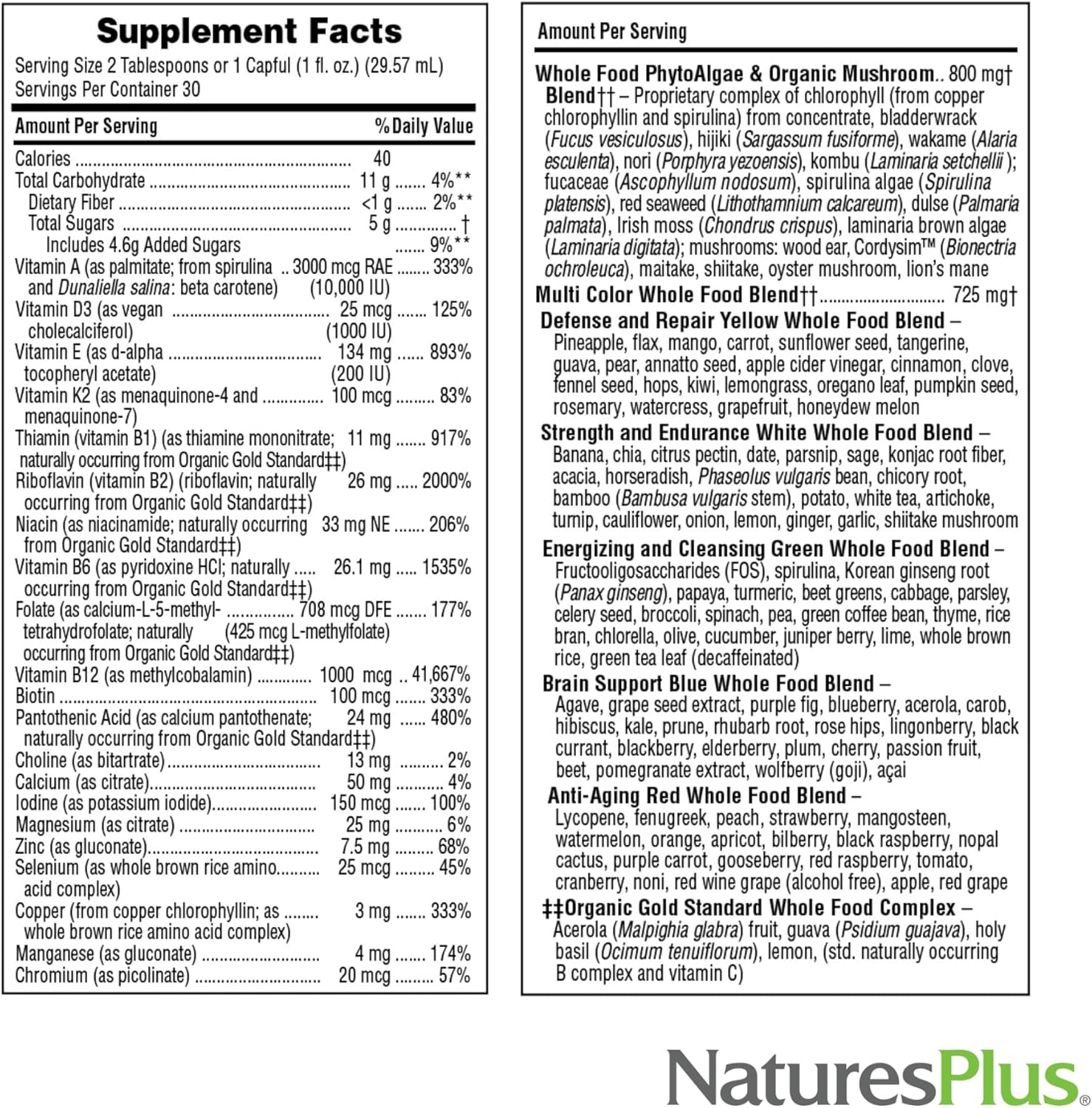 Natures Plus Source of Life Gold Liquid Multivitamin - 30 oz - Boosts Energy, Immune Health & Well-Being with Vitamins D3, B12, K2 & 120+ Nutrients