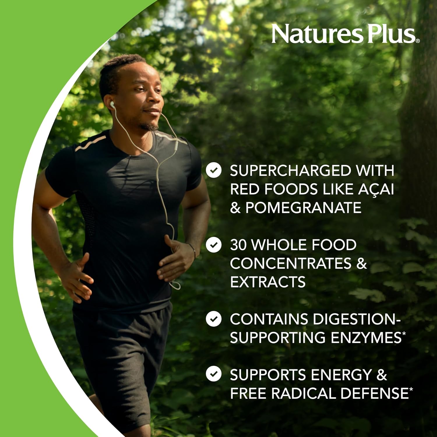 Natures Plus Source of Life Red Lightning Energy Drink Powder - Mixed Berry Flavor - Natural Energy Boost with Whole Foods, Antioxidants, and Red Superfoods - Gluten-Free - 38 Servings