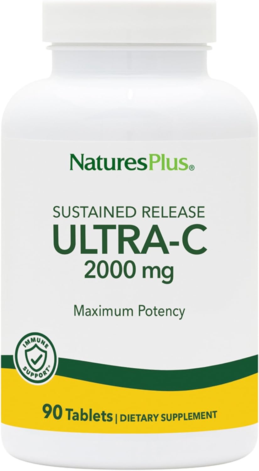 Natures Plus Ultra-C 2000 mg Tablets - Antioxidant, Immune Health Support - Pack of 2, 180 Servings