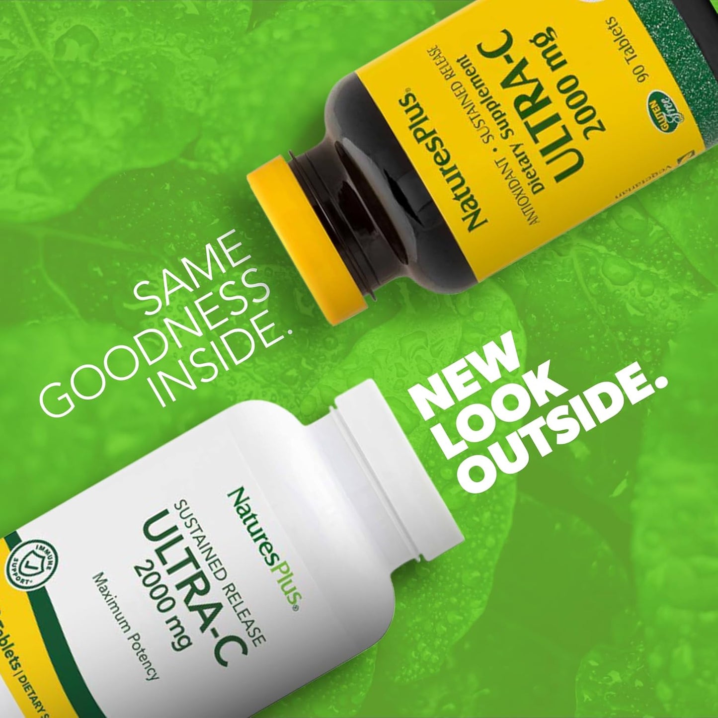 Natures Plus Ultra-C 2000 mg Tablets - Antioxidant, Immune Health Support - Pack of 2, 180 Servings