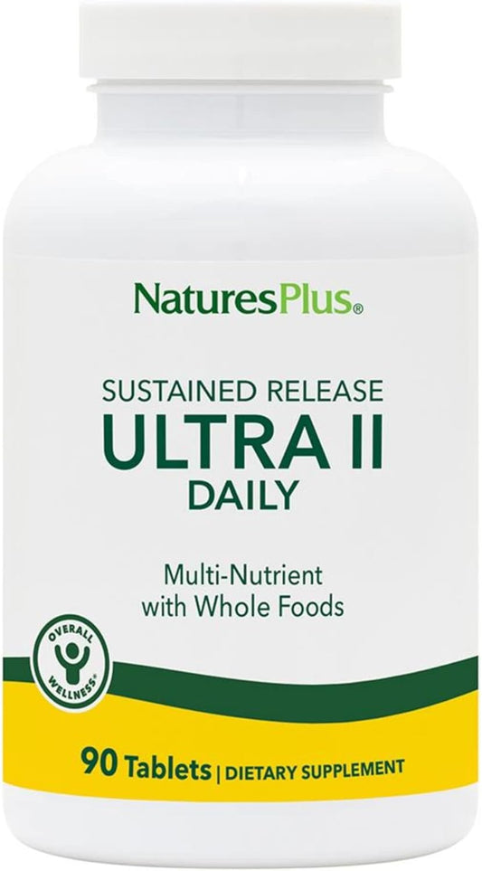 Natures Plus Ultra II Multivitamin - 90 Vegetarian Tablets - Whole Food Supplement for Natural Energy & Overall Health - 90 Servings