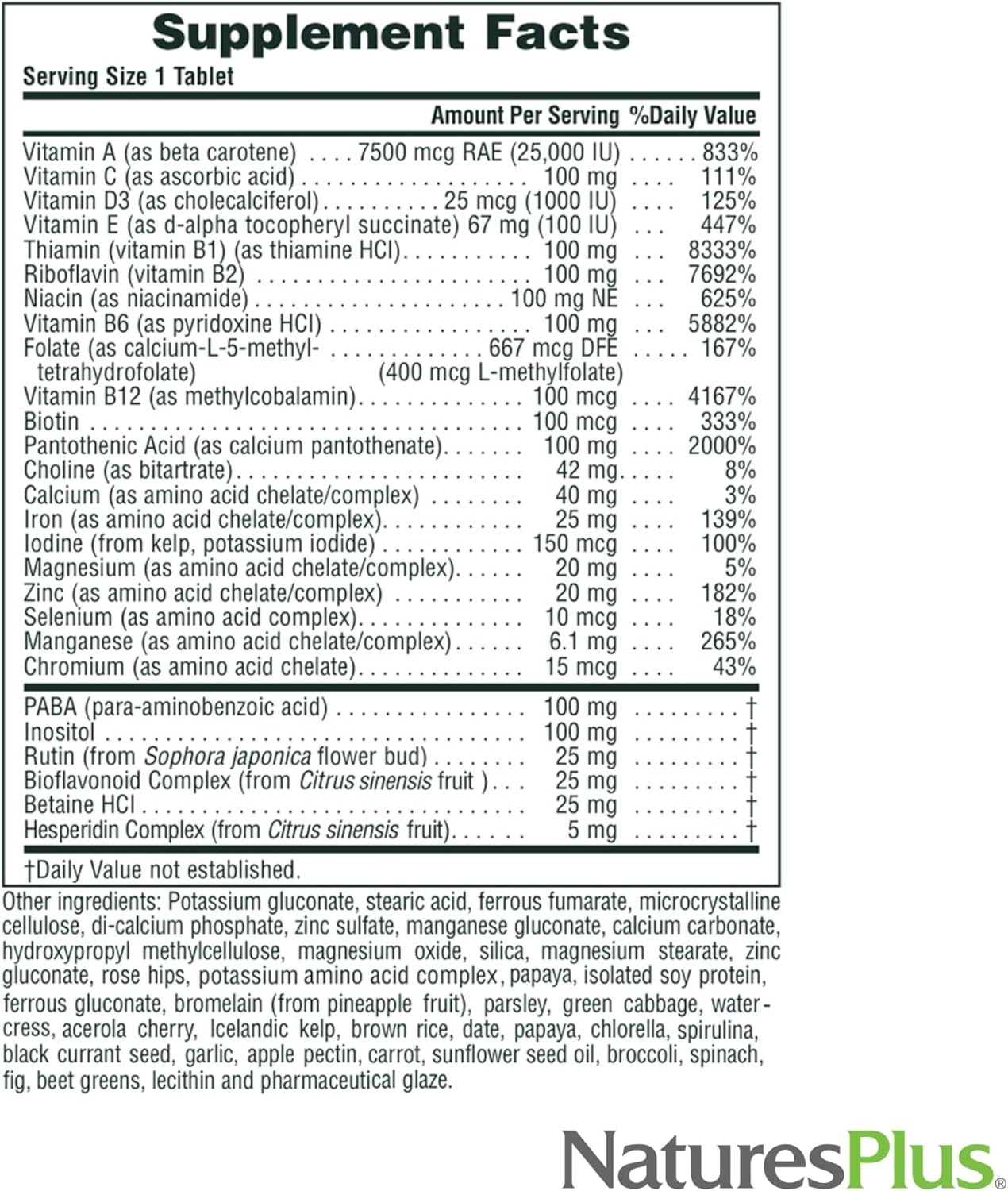 Natures Plus Ultra II Multivitamin - 90 Vegetarian Tablets - Whole Food Supplement for Natural Energy & Overall Health - 90 Servings