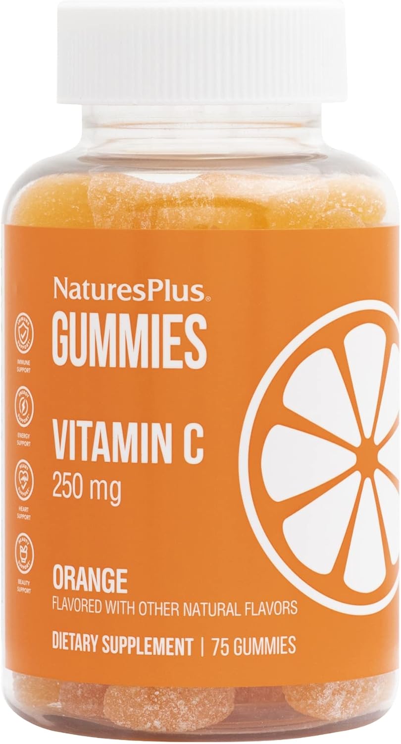 Natures Plus Vitamin C Gummies - 75 Gummies, Orange Flavor - Boosts Immune Health - Vegan, Gluten Free, Non-GMO - 37.5 Servings