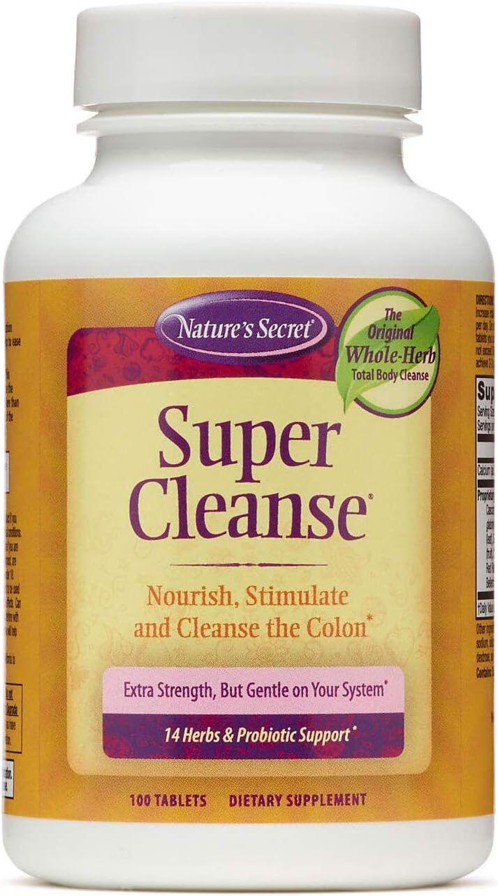 Nature's Secret Super Cleanse: Herbal & Probiotic Support in 100 Tablet Formulation