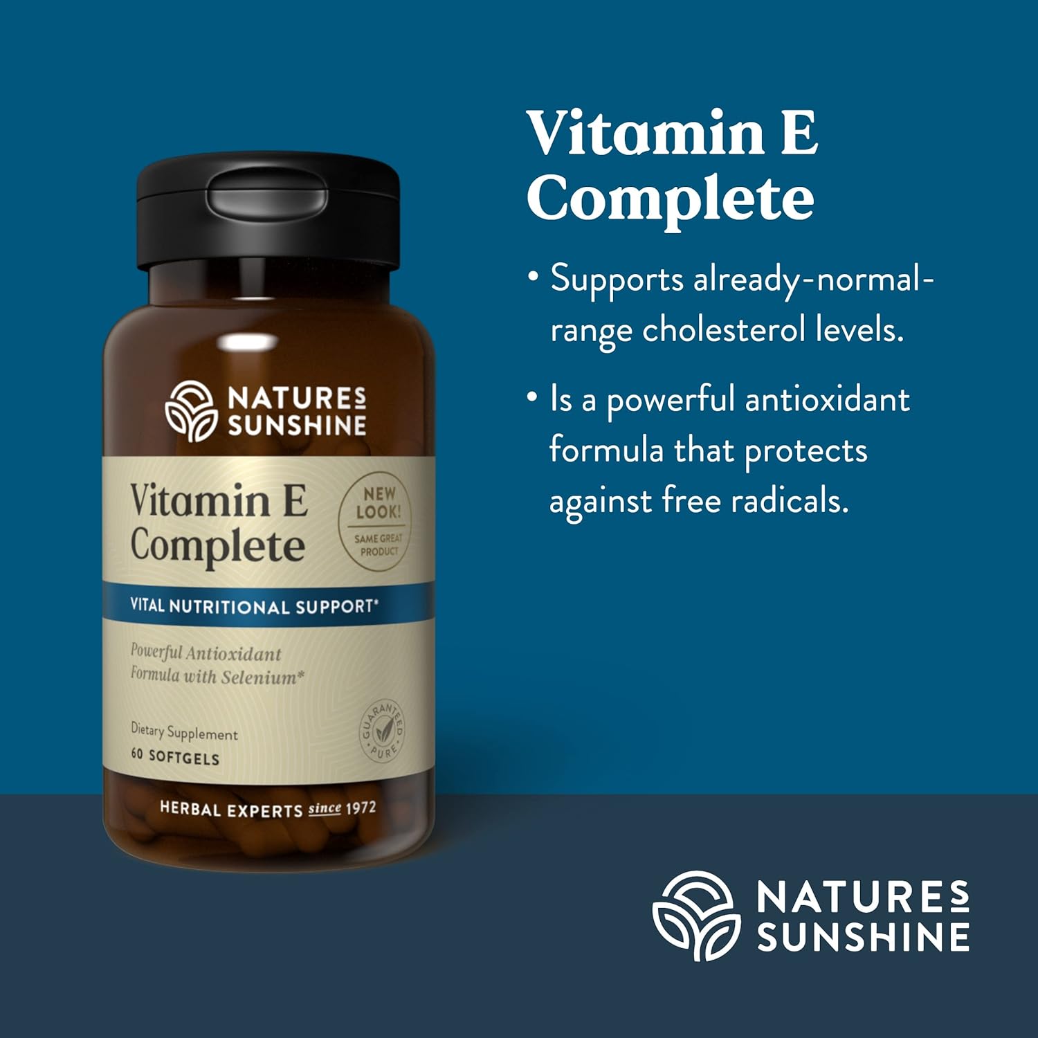 Nature's Sunshine Vitamin E Complete Softgels with Selenium | Antioxidant Supplement with All 8 Vitamin E Molecules
