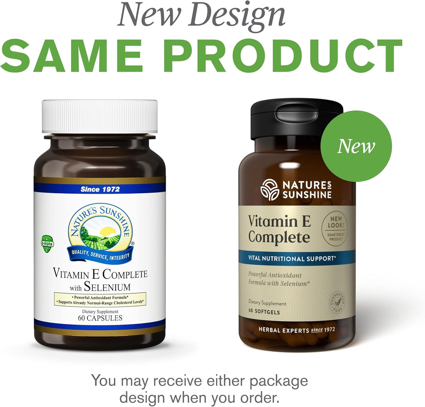 Nature's Sunshine Vitamin E Complete Softgels with Selenium | Antioxidant Supplement with All 8 Vitamin E Molecules