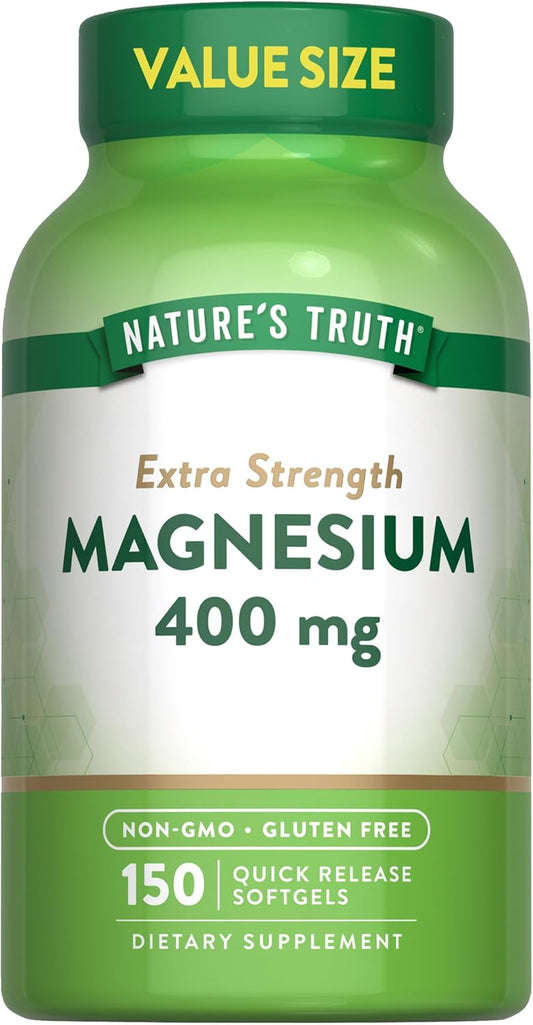 Nature's Truth Magnesium Supplement | 400mg | 150 Softgels | Magnesium Oxide | Non-GMO & Gluten Free Mineral