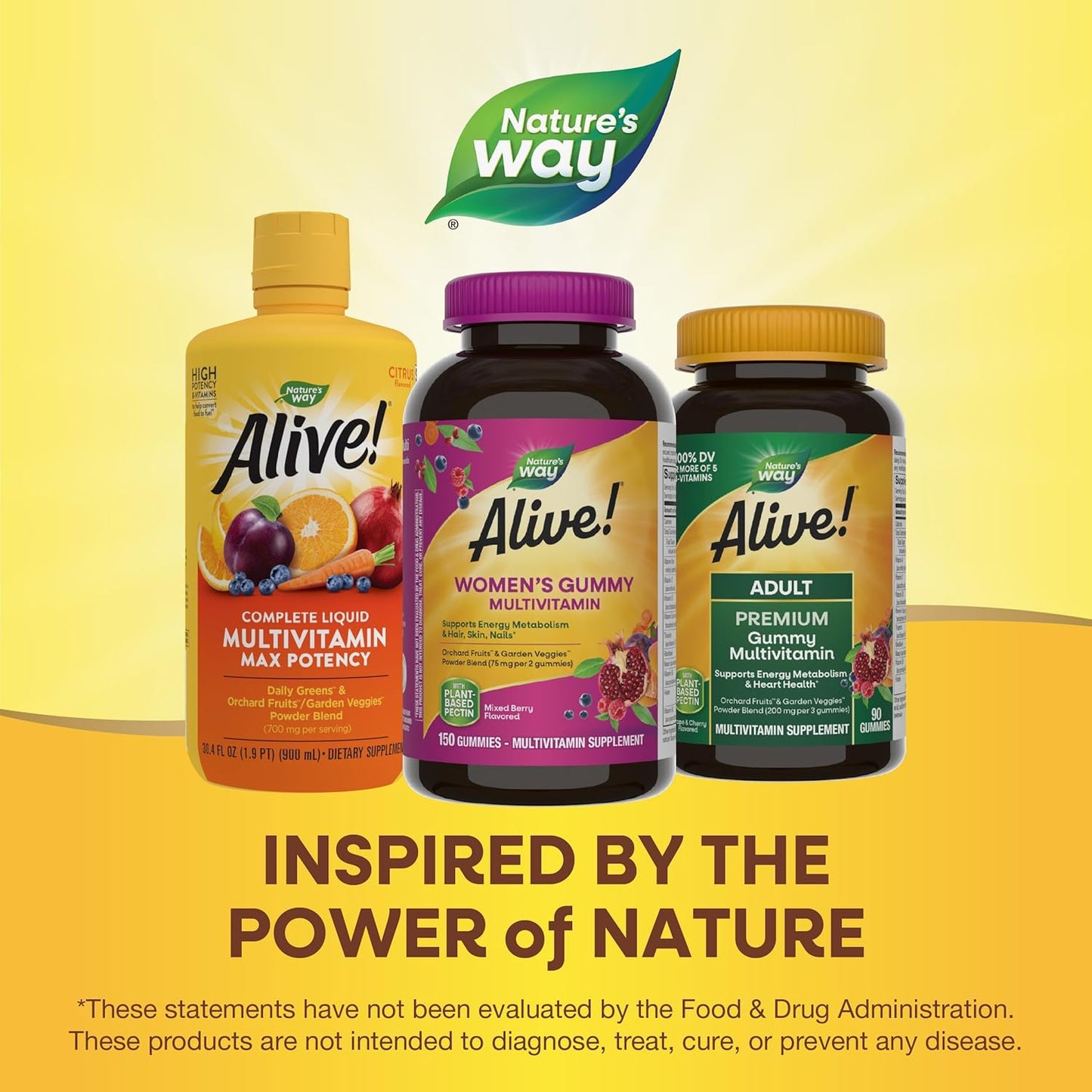 Nature's Way Alive! Women's Daily Gummy Multivitamins - 16 Vitamins & Minerals for Energy, Hair, Skin & Nails - Vegetarian Mixed Berry Flavored - 150 Gummies