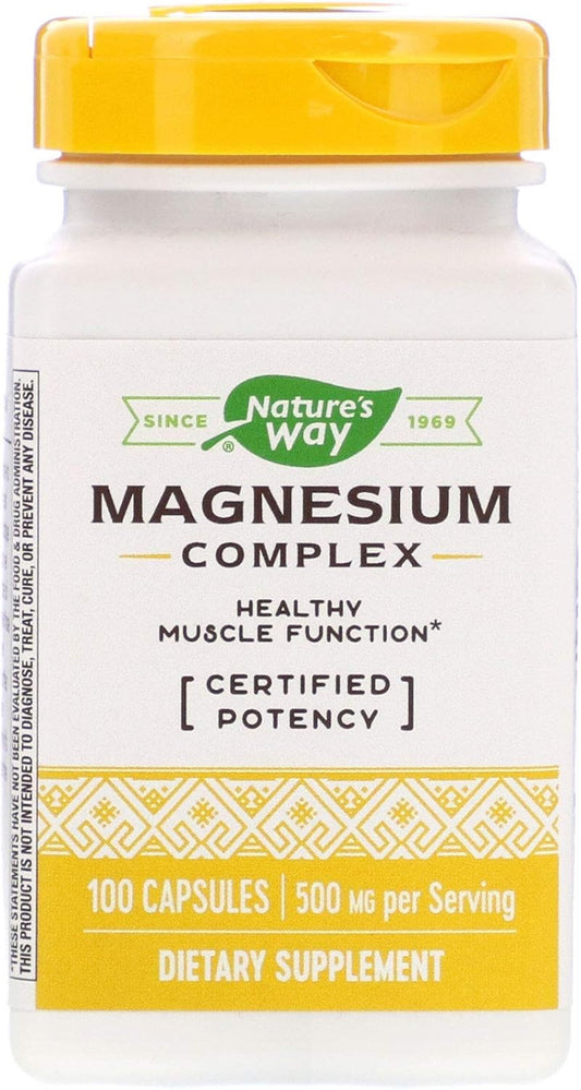 Nature's Way Magnesium Complex - 200 Capsules, 2-Pack for Daily Wellness