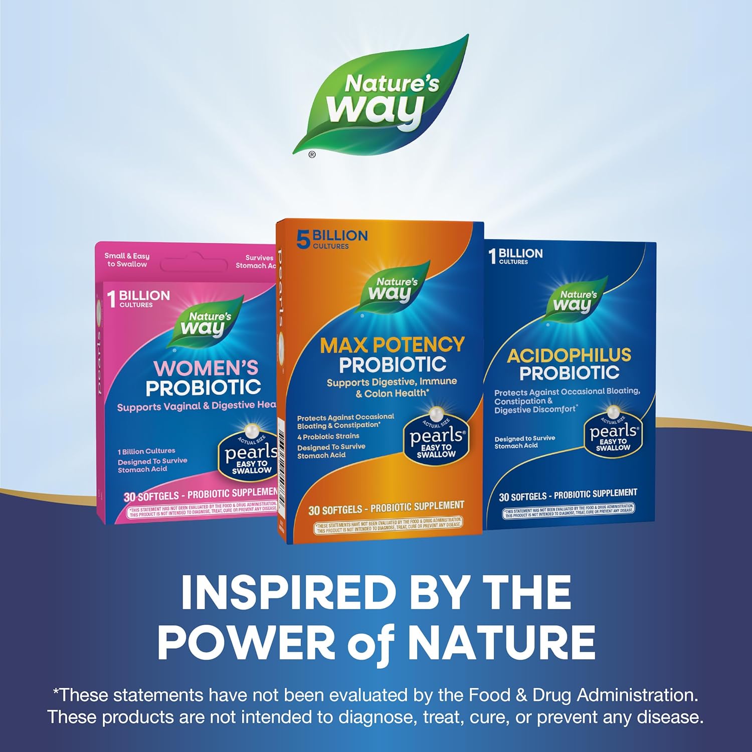 Nature's Way Max Potency Probiotic Pearls - Digestive, Immune & Colon Health Support - 5 Billion Live Cultures - No Refrigeration Needed - 30 Softgels