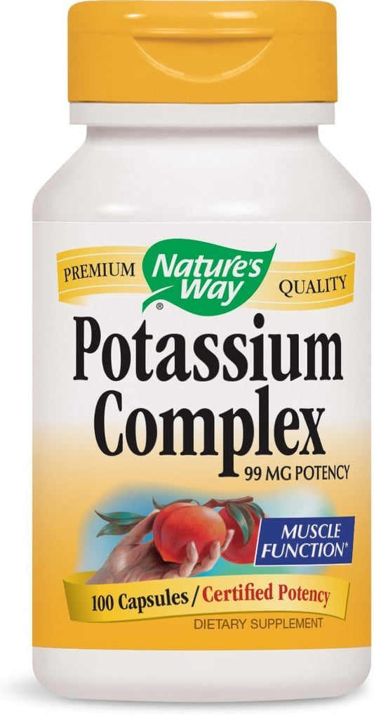 Nature's Way Potassium Complex Capsules - 200 Count, Pack of 2 - Dietary Supplement for Heart Health and Muscle Function