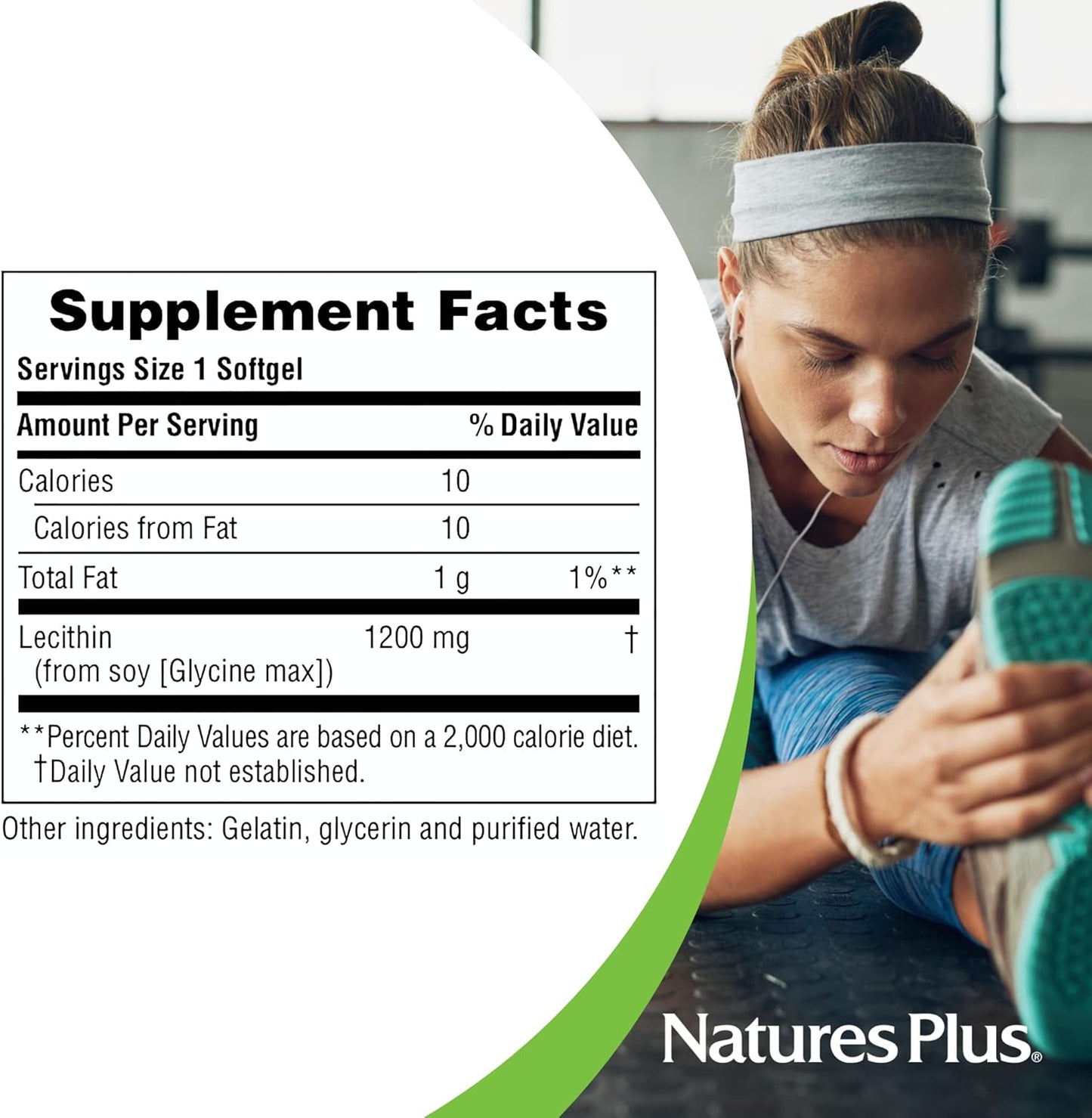 NaturesPlus Lecithin Softgels - 1,200 mg - 90 Count