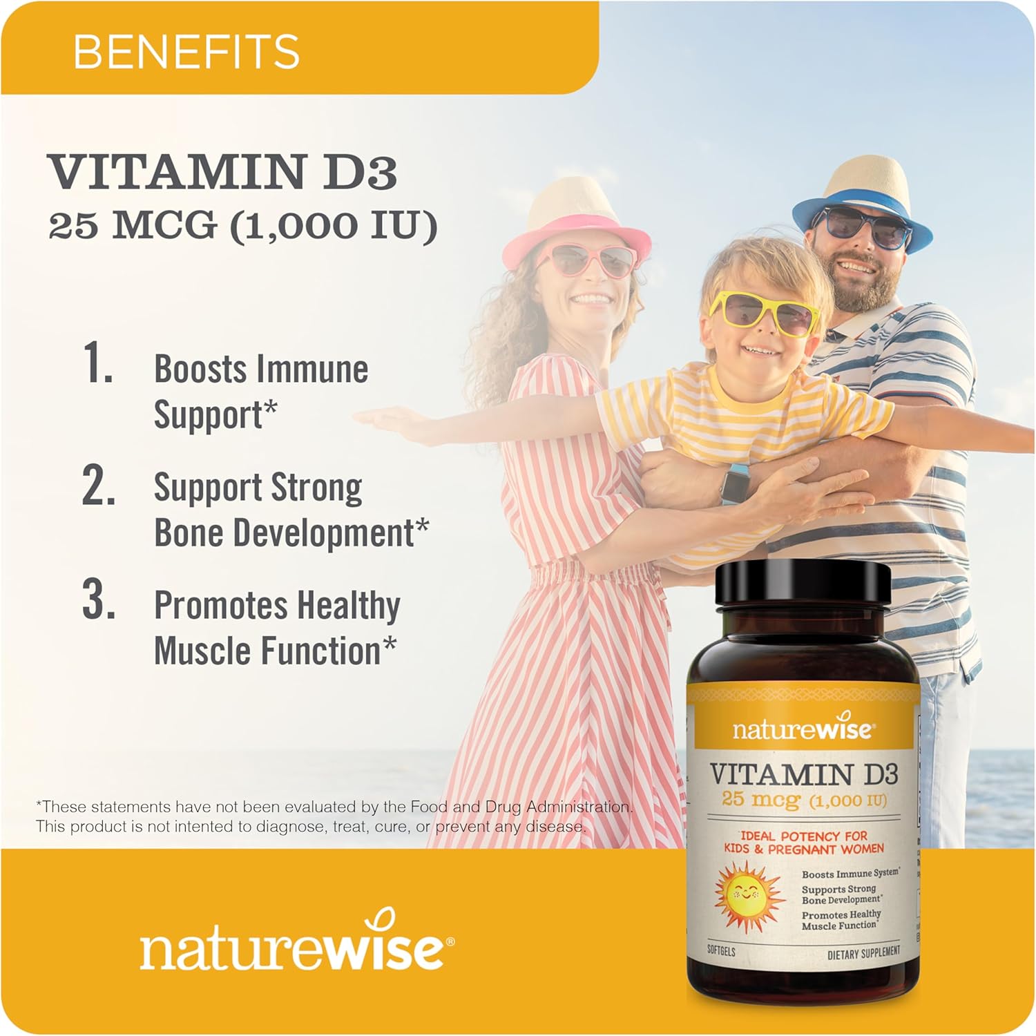 NatureWise Curcumin Turmeric with Vitamin D3 for Joint, Bone, Immune Support - 90 or 360 Count