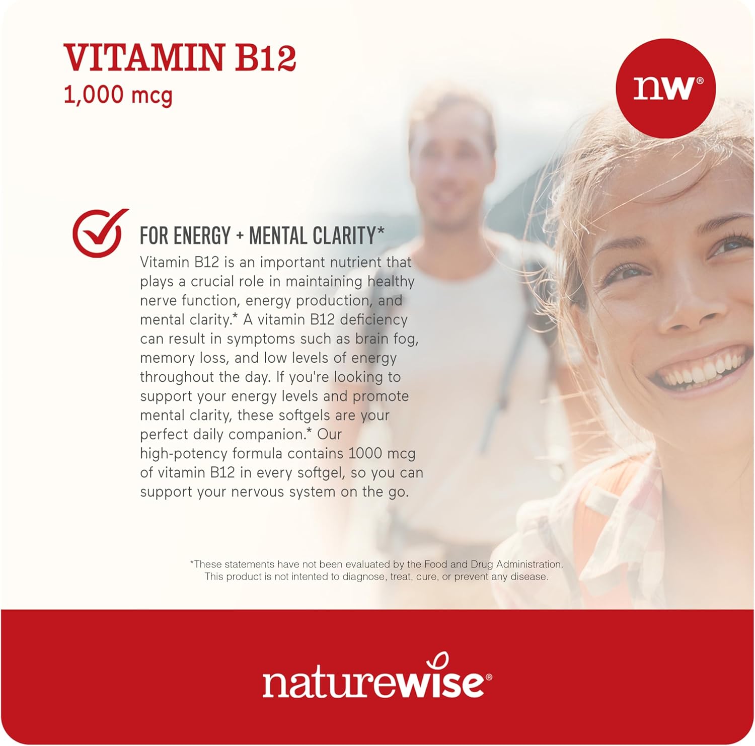 NatureWise High-Potency Curcumin Turmeric & Vitamin B12 Softgels for Joint Support and Energy - 60 Count