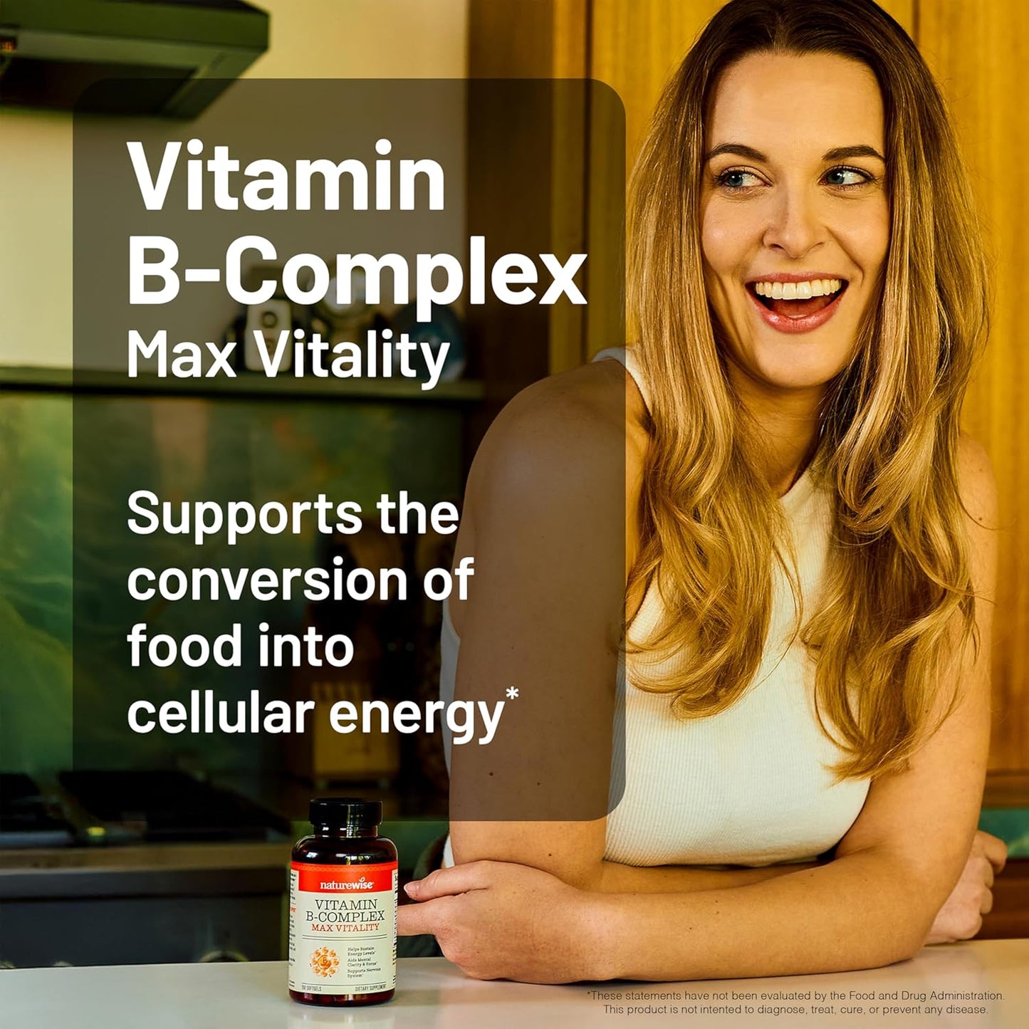 NatureWise Vitamin B Complex Softgels for Energy & Clarity - Folic Acid, Biotin, B1, B2, B3, B6, B12 - Men & Women - 150 Softgels