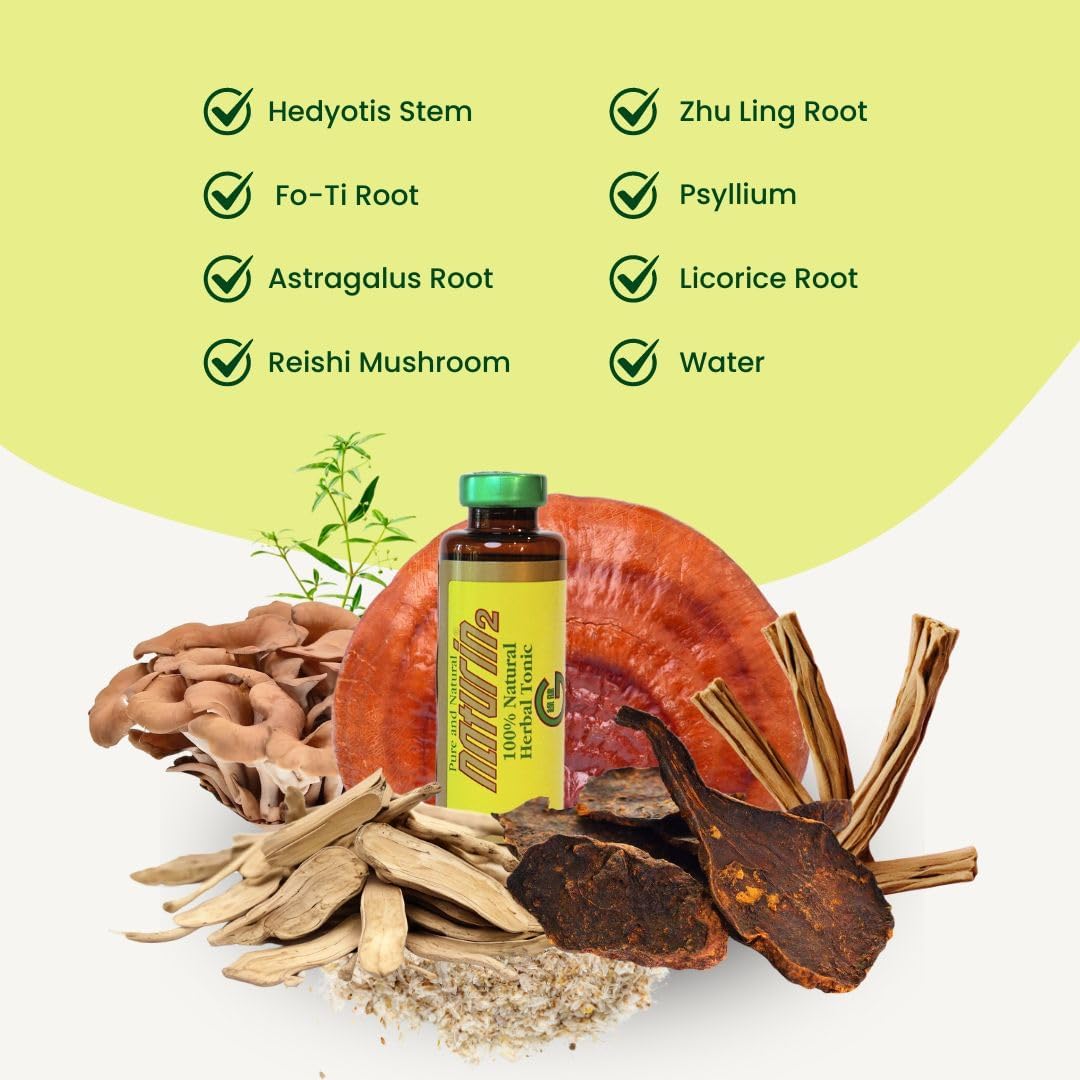 NATURIN2 Herbal Tonic Health Drink - Immune Support Blend with Licorice, Astragalus, Hedyotis - Daily Wellness & Energy Boost - 2 Box, 12 Vials