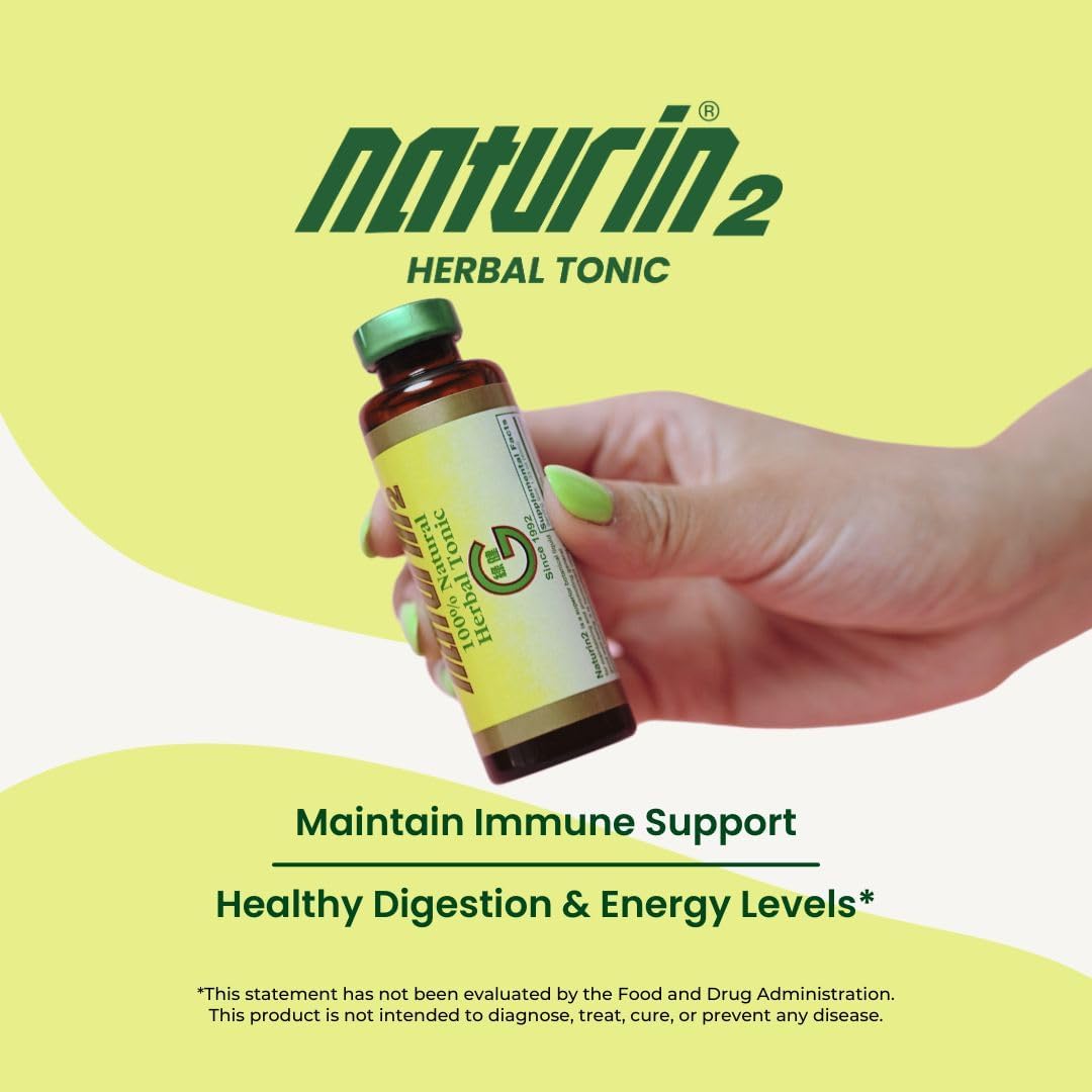 NATURIN2 Herbal Tonic Health Drink - Immune Support Blend with Licorice, Astragalus, Hedyotis - Daily Wellness & Energy Boost - 2 Box, 12 Vials