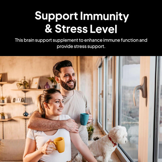 Naturopath Formulated Brain Support Supplement with Immunity & Stress Benefits - Ginkgo Leaf, Gotu Kola, Astragalus Root - 90 Capsules