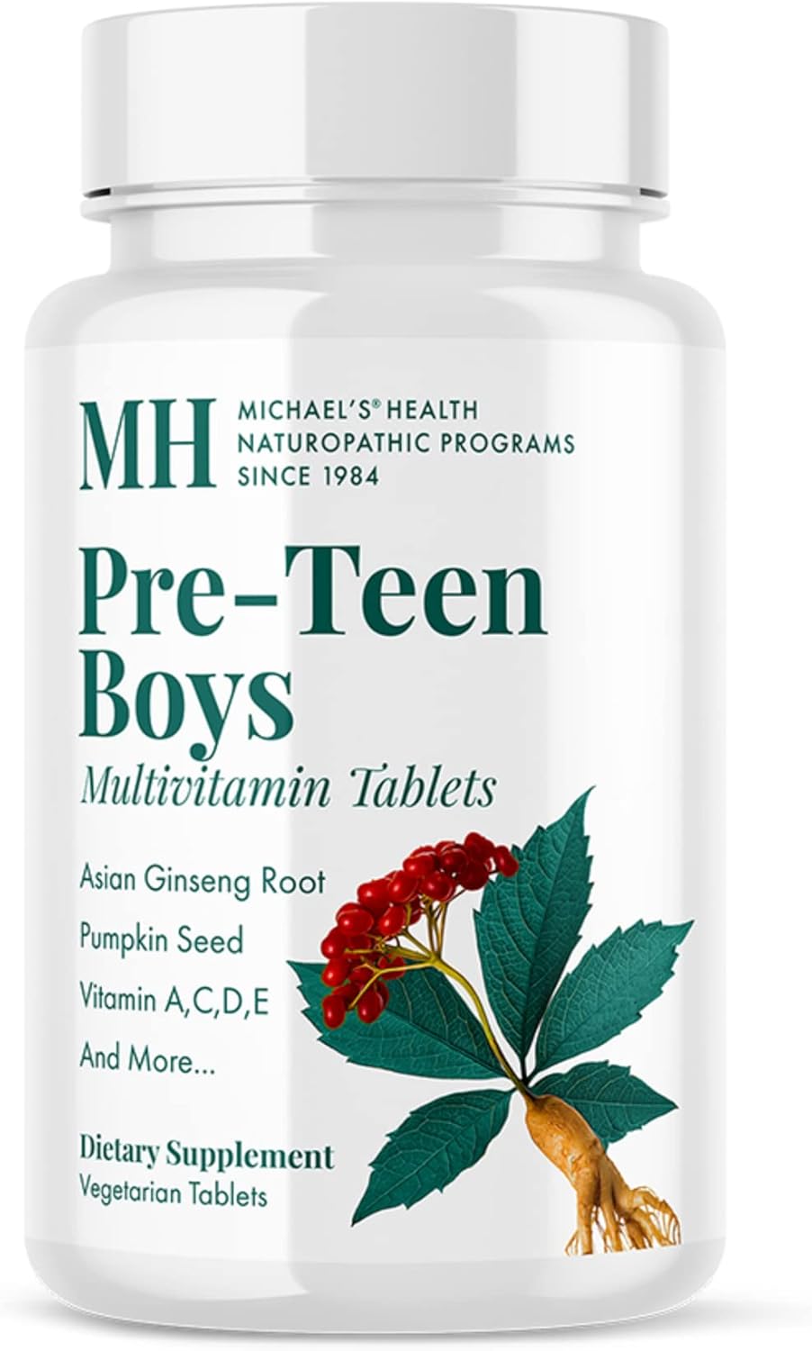 Naturopathic Pre-Teen Boys Daily Multivitamin with Male Herbal Blend - 60 Vegetarian Tablets