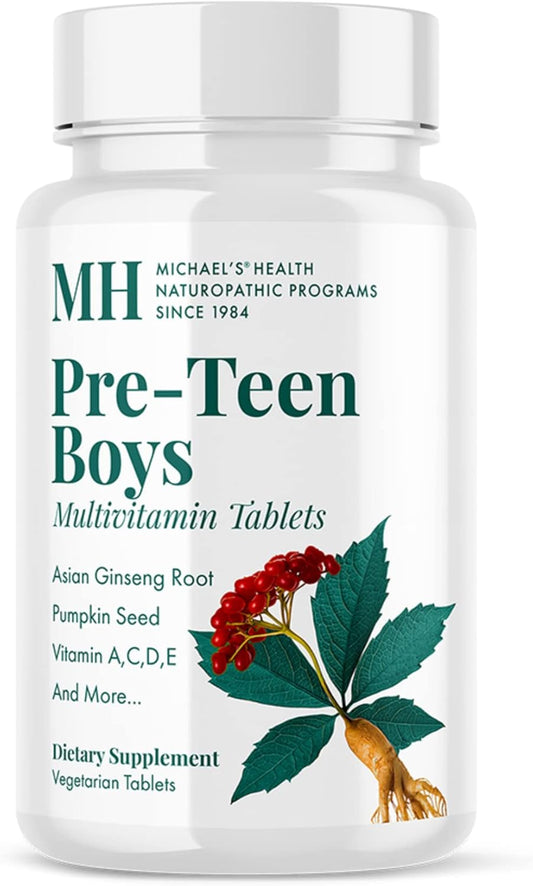Naturopathic Pre-Teen Boys Daily Multivitamin with Male Herbal Blend - 60 Vegetarian Tablets
