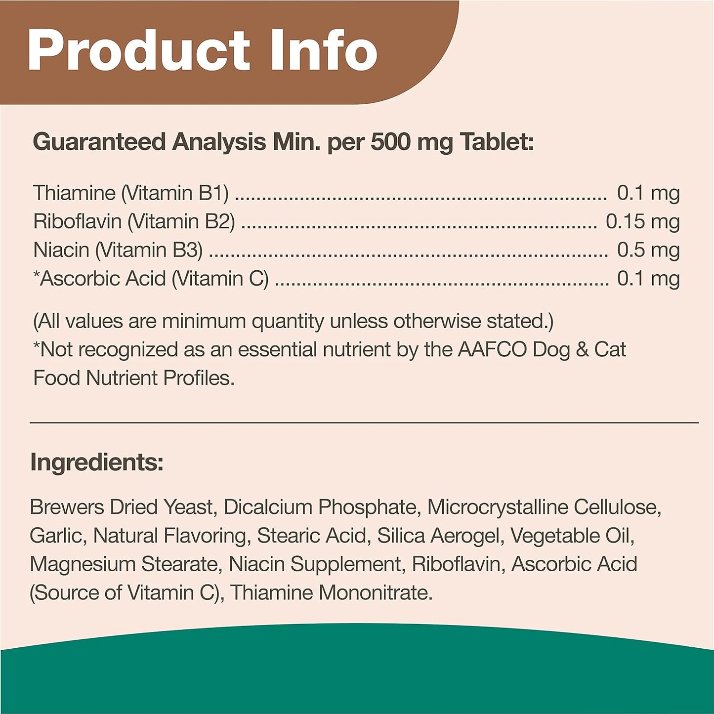 NaturVet Brewer’s Dried Yeast Pet Supplement with Garlic Flavoring - 5000 Ct - Supports Healthy Skin & Coat for Dogs and Cats