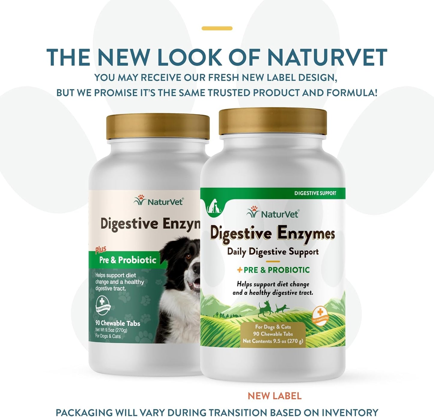 NaturVet Digestive Enzymes and Probiotics Soft Chews for Dogs - 90 Count - USA Made with Global Ingredients